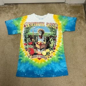 Vintage Liquid Blue Grateful Dead Keep It Green Tee - Blue, Yellow, White